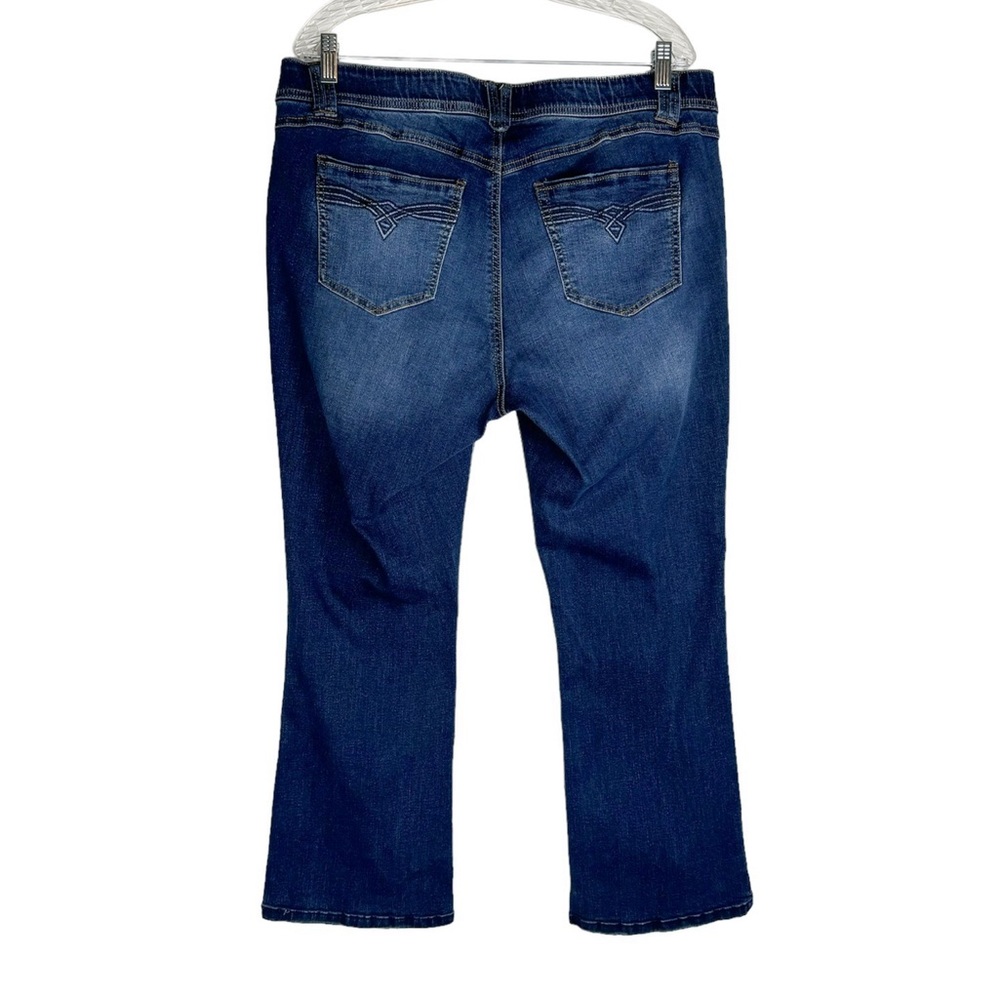 Democracy Ab Solution Slimming Bootcut Jeans Sz 16W Dark Wash Stretch - Picture 3 of 14